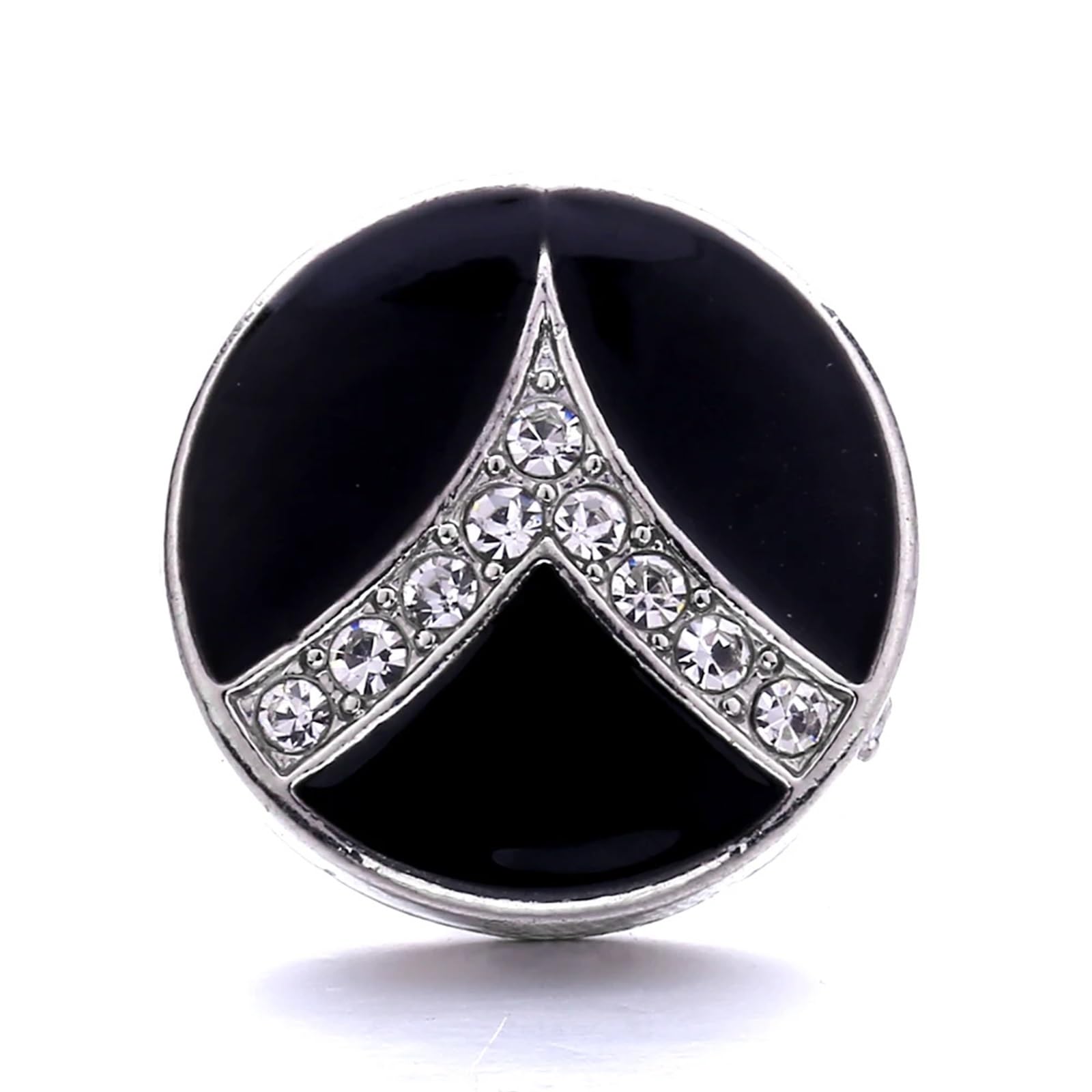 Bottoni automatici in metallo, bottoni per jeans, Bottoni 5 pz/lotto Gufo di Cristallo Nero Strass 40 Stile a pressione Gioielli a Misura 18mm Snap Collana Del Braccialetto(DHH BK)