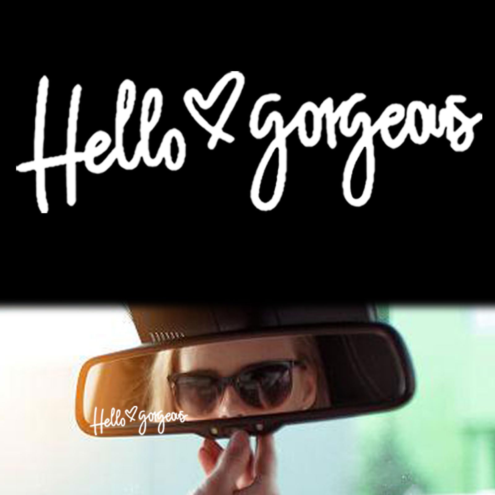 Leasinder2pcs Hello Gorgeous Reflective Car Vinyl Decal Sticker Funny Car Stickers Waterproof Decal for Cars Trucks Bumper Window Vans Walls Laptops MacBook Cups 3.3 * 1in (White)