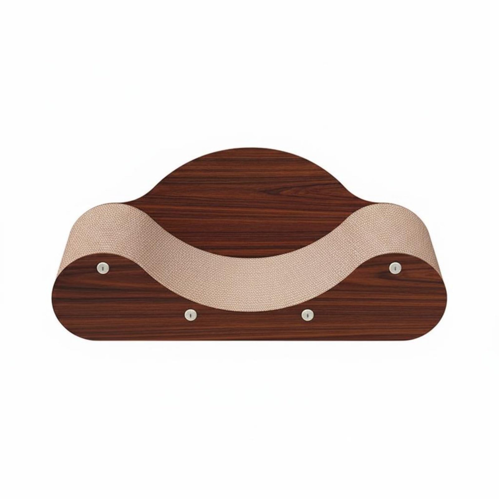 Lit Griffoir pour Chat Lit Griffoir Divan Couchage Canapé en Carton Ondulé Dense et Panneau de Densité Courbe Confort pour Dormir Moins de Débris, Bois Couleur Noyer