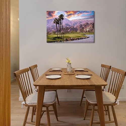 Vista 142 de chenchenArt Arte de pared de campo de golf de Estados Unidos, TPC, Sawgrass Golf Course, impresiones en lienzo, decoración de pared de golf para Rojo