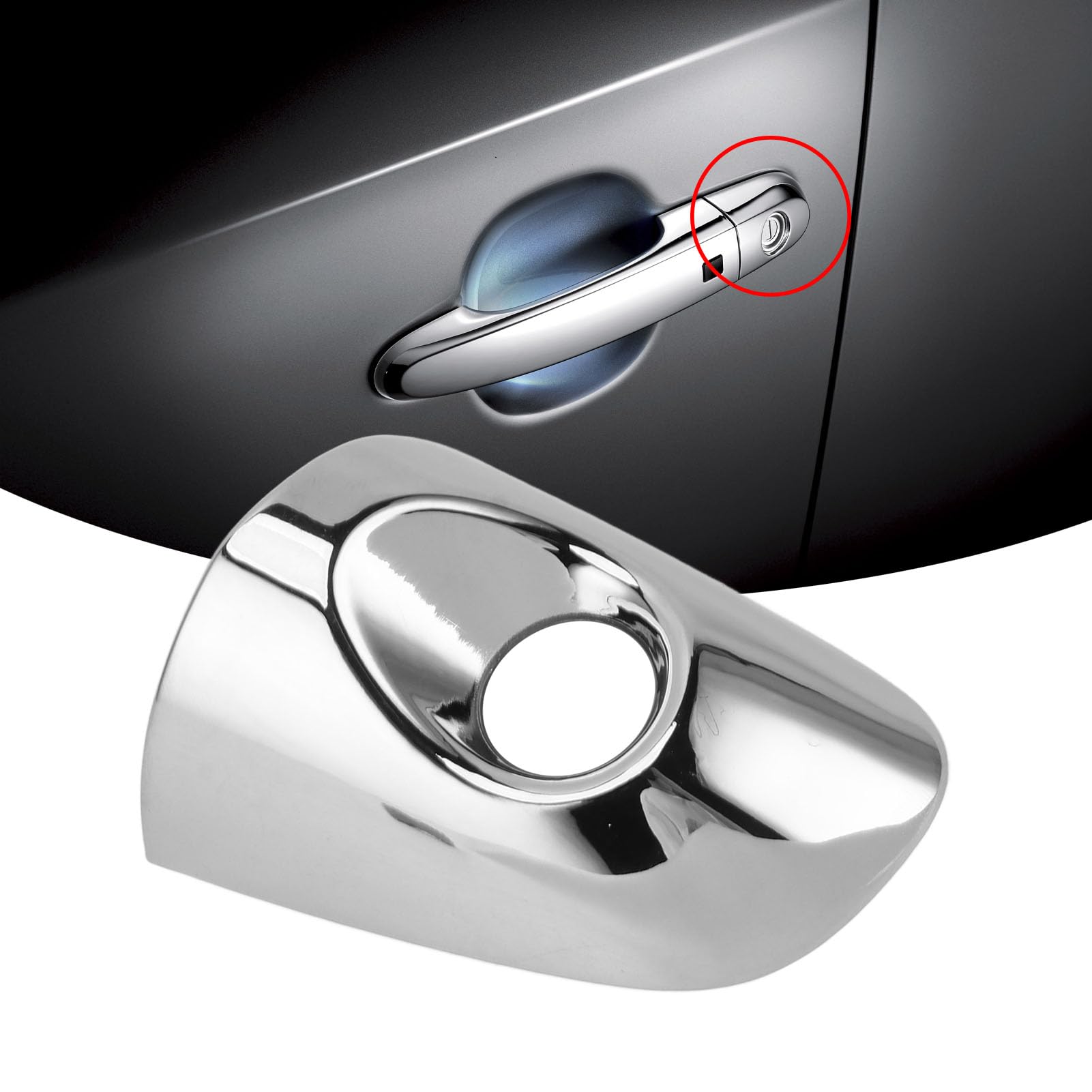Driver Side Front Left Outside Door Handle For Acura - Chrome ABS Plastic Replacement (Part# AC-3601M-FL)