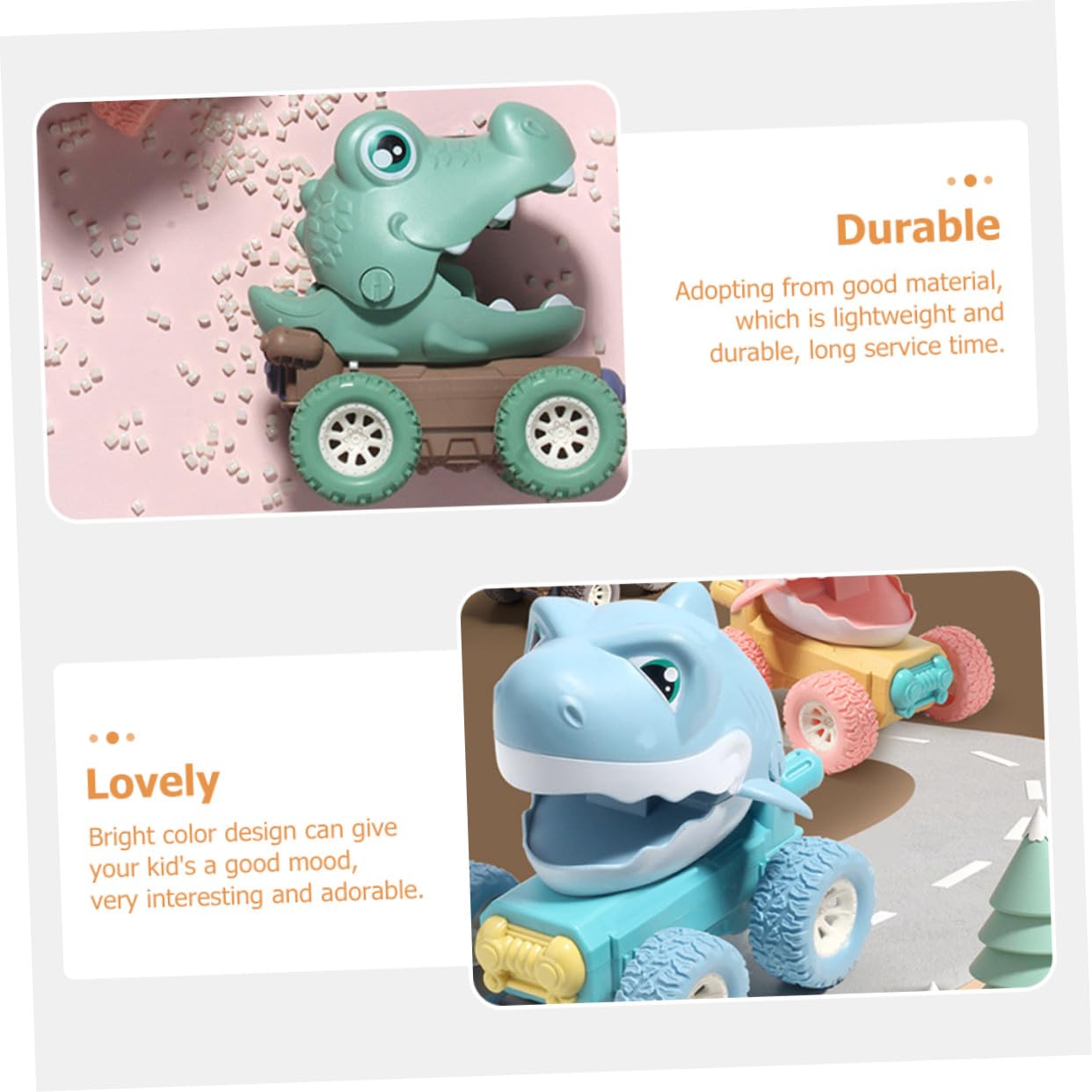 NOLITOY 4piezas Modelo de Vehículo Todoterreno de Dinosaurio para Juguete de Coche de Dinosaurio Efecto de Inercia Adecuado para Coleccionar y Jugar Casa