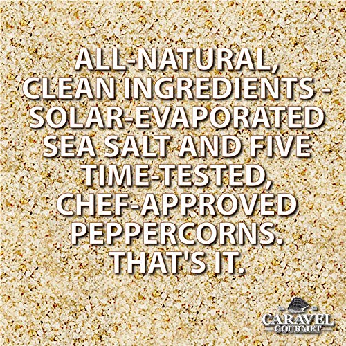 5 Pepper Sea Salt - All-Natural Sea Salt and Pepper Blend - No Gluten, No MSG, Non-GMO - Cooking and Finishing Salt - Stackable Jars (4 total oz.) (5 Pepper, Single Pack)