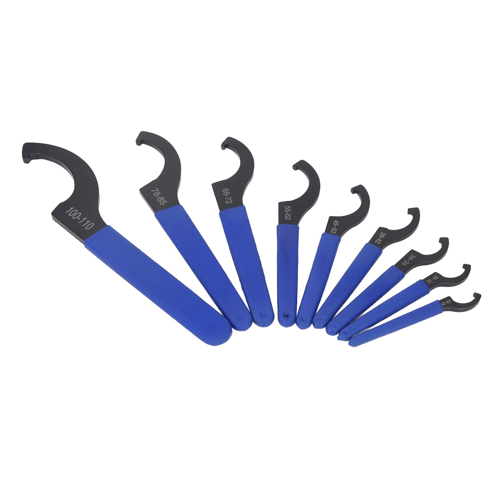 FTVOGUE Juego de Llaves de Gancho con Resorte en Espiral, Acero para Herramientas S2, Llave de Choque con Tuerca ER, Juego de 9 Piezas, para Automoción, Fontanería