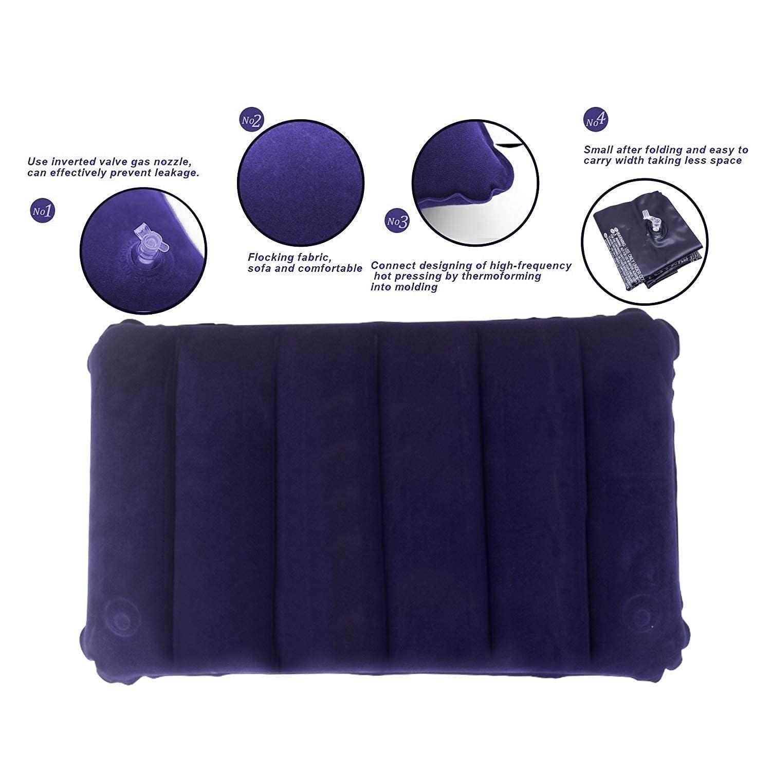 Inflatable Velvet Travel Pillow - Soft & Portable -4