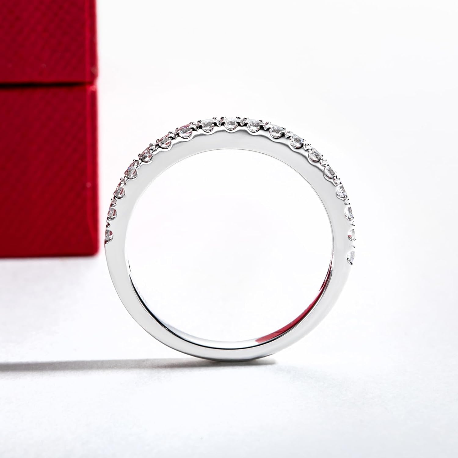 Lab Grown Diamond Eternity Ring for Women, 14K Solid White Gold, 0.45 Carats, D Color and VVS Clarity - Image 5