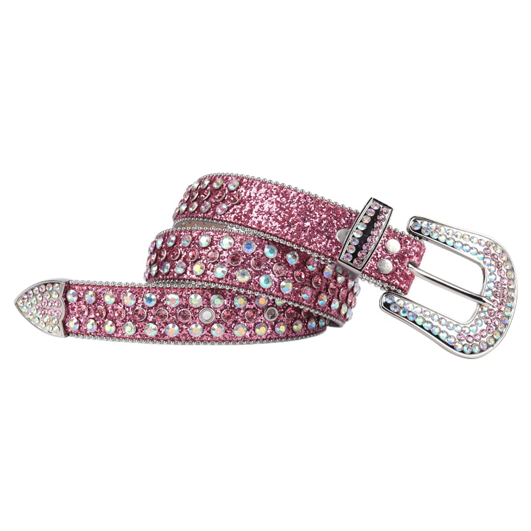 Różowy kryształ górski pasek damski męski jakość kryształ ćwiekowany pasek mężczyzna kobiety Ceinture Femme Cinto De strass do dżinsów deeratywna róża czerwony 116 cm