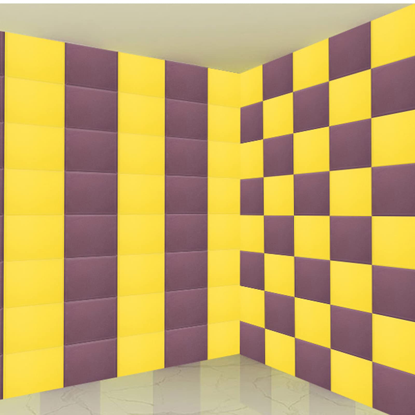 NEECS Pannelli acustici, Adesivo Decorativo da Parete per Interni Addensare Cotone fonoassorbente Studio di Registrazione Piastrelle a Cuneo Pannelli in Schiuma fonoassorbente per uffic