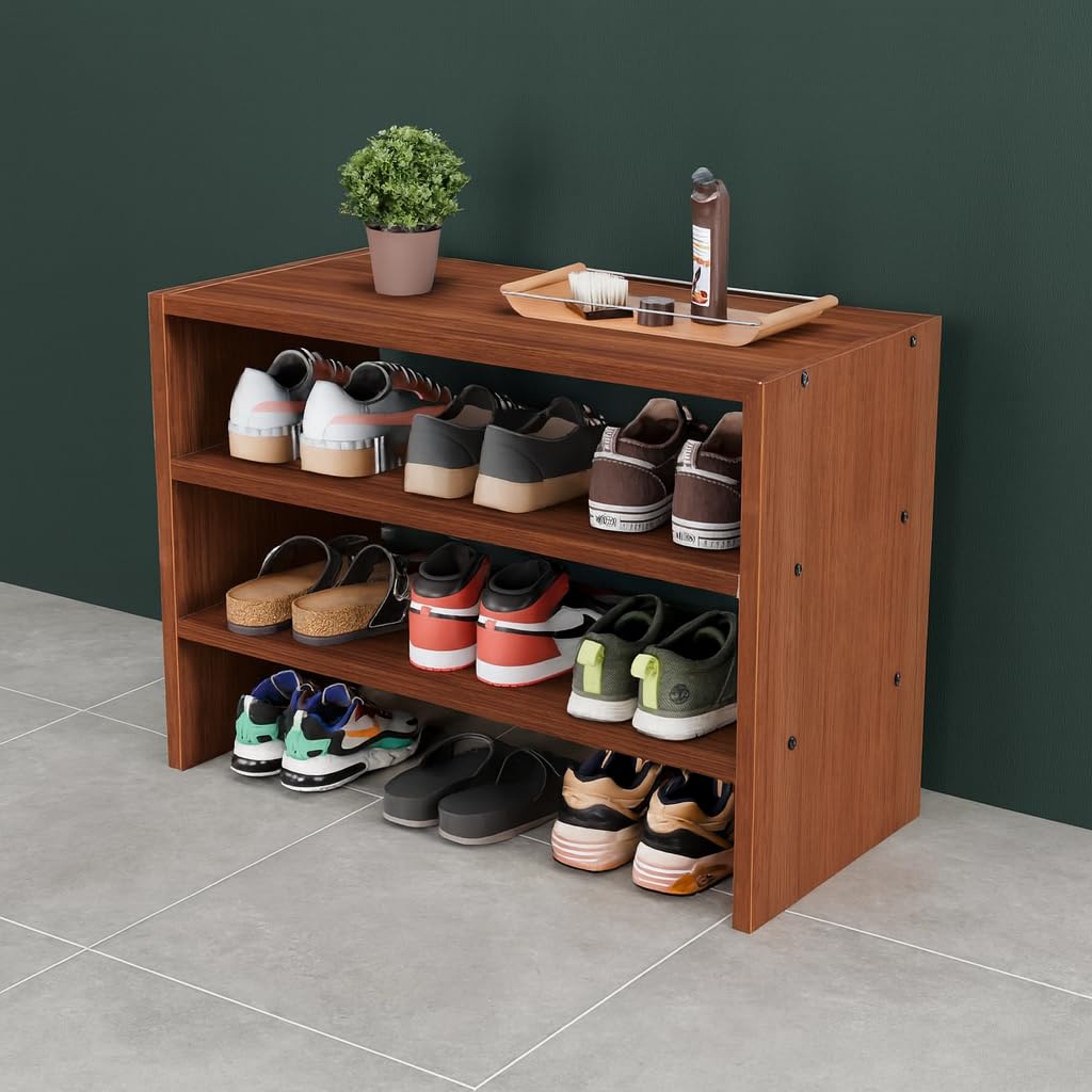 Enigmatic Woodworks Wooden Shoe Rack for Home, Chappal Slippers
