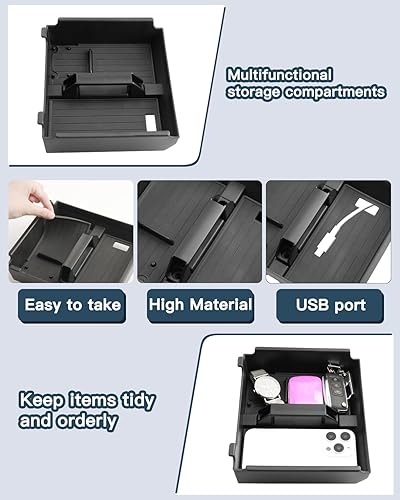 Vista 27 de Organizador de consola inferior compatible con Nissan Rogue (S/SL/SV/Platinum) 2021 2022 2023 2024 2025 2026 Nissan Rogue (S/SL/SV/Platinum) Bandeja