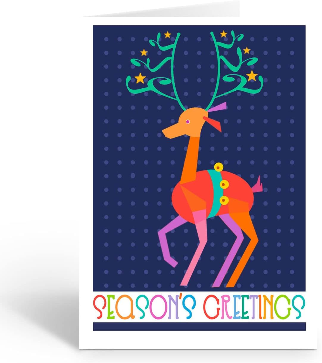 Stonehouse Collection Boxed Christmas Cards - 12 Season's Greeting Reindeer Christmas Cards & Envelopes - USA Made