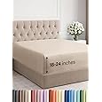 Elegant Comfort 1500 Premium Quality Fitted Sheet Ultra Soft 18-24 Inch Extra Deep Pocket - Single Fitted Sheet for High Mattress - Wrinkle Free with Smart Storage Pockets, King, Cream