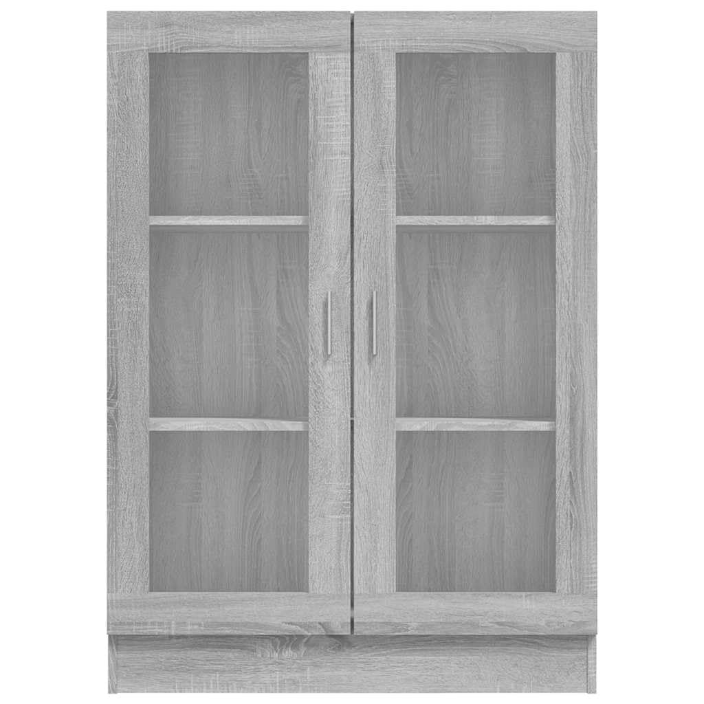 Szafa z witryny Sonoma szara, 82,5 x 30,5 x 115 cm, materiał drewnopochodny z 3 półkami i szklanymi drzwiami, do salonu, gabinetu, korytarza, pokoju dziecięcego, biblioteki, miejsca do