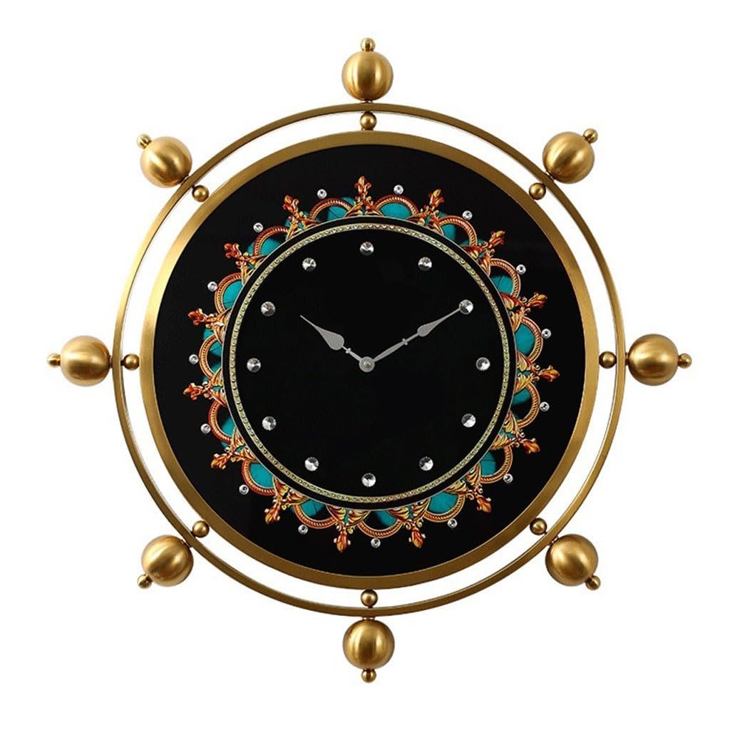 EINES Silent Decorative Wall Clock Retro Wall Clock Light Luxury Clock Wall Clock Living Room Creative Restaurant Art Decoration Clock Easy to Read