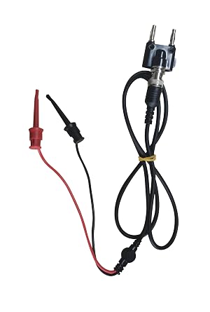 HART Communicator Spring Hook Cable Kit - 43" Industrial Test Leads with Banana Plug for Rosemount 275/375/475 & Emerson 388 Field Device | 250 Resistor