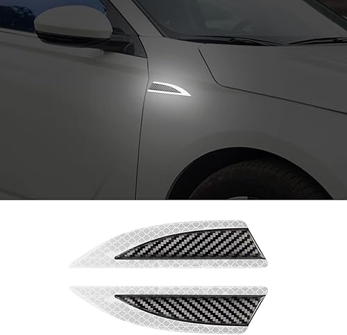 Adhesivo reflectante de seguridad para automóvil, marcador lateral de fibra de carbono, advertencia de seguridad, tira anticolisión, protección