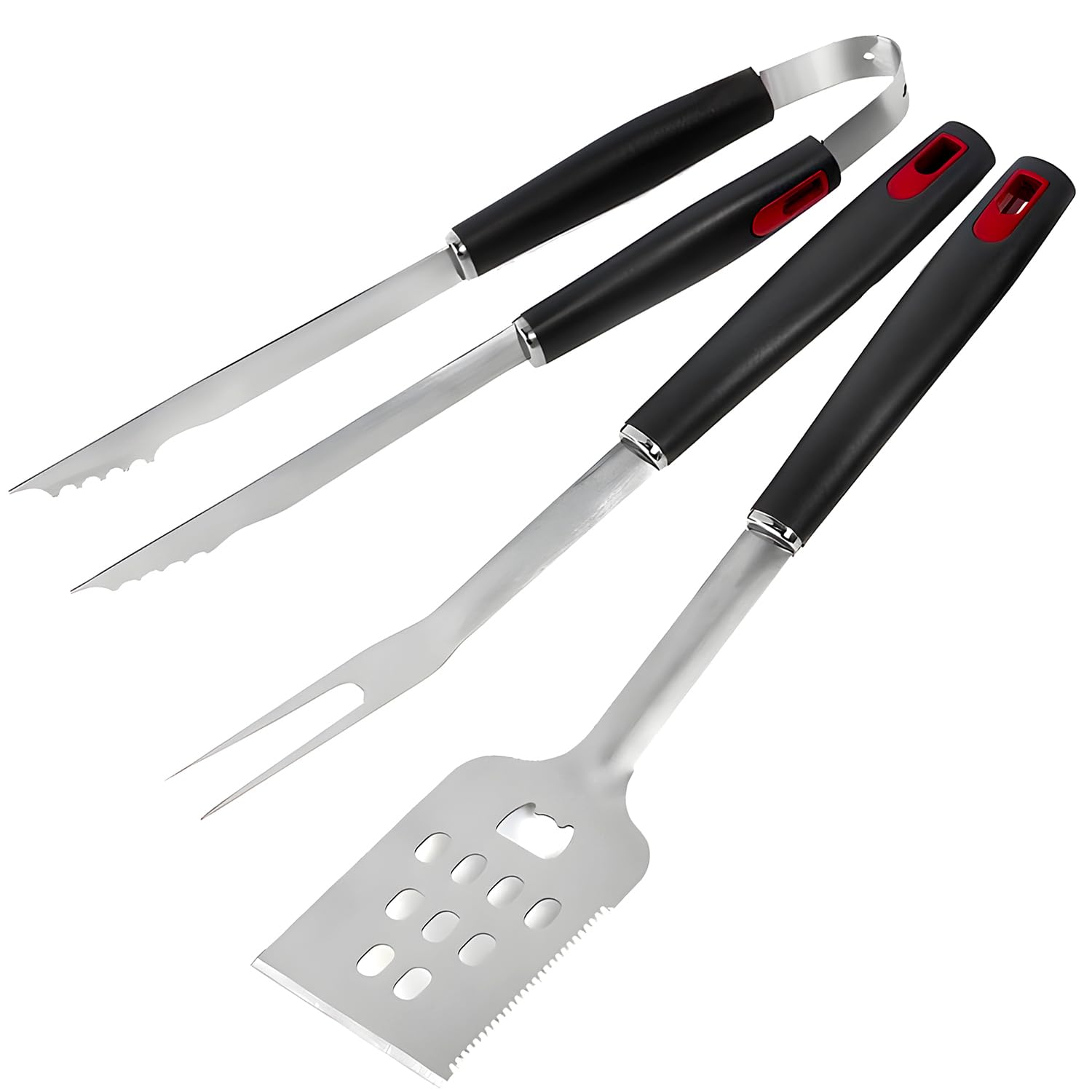 Avilia Set 3 Accessori da Barbecue in Acciaio Inox - Set Composto da Paletta, Forchetta e Pennello per Grigliare Ottimo per Organizzare Grigliare e Feste in Giardino - Ideale Anche Come Idea Regalo