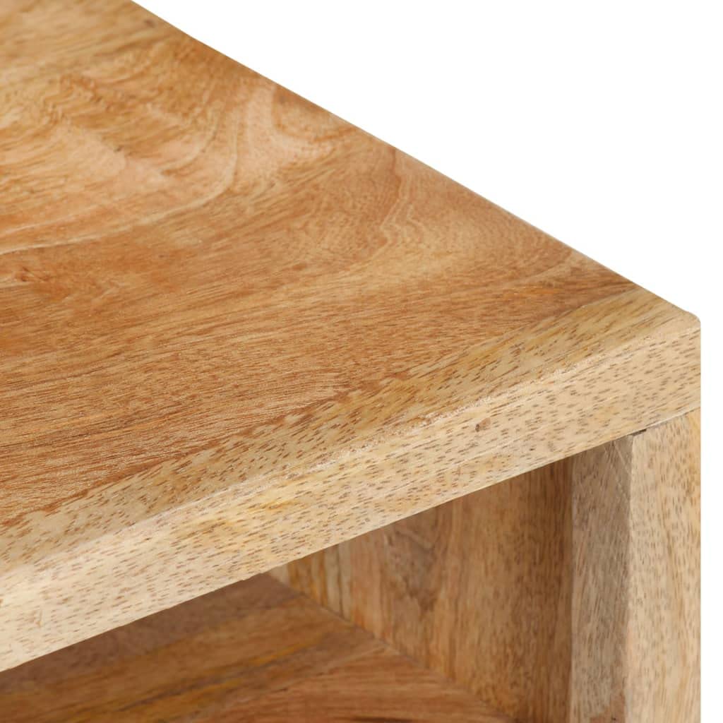 Mobile Porta TV 110x30x40 cm in Legno Massello di Mango | Mobiletto basso per soggiorno in stile rustico con ripiani per decoder e console di gioco.