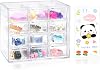 Mini Clear Storage Drawers, Desk Storage Organizer with 12 Drawers, Plastic Desktop Craft Storage Box with Sticker for Makeup Jewelry Bathroom Craft Supplies Stationary12 Drawers