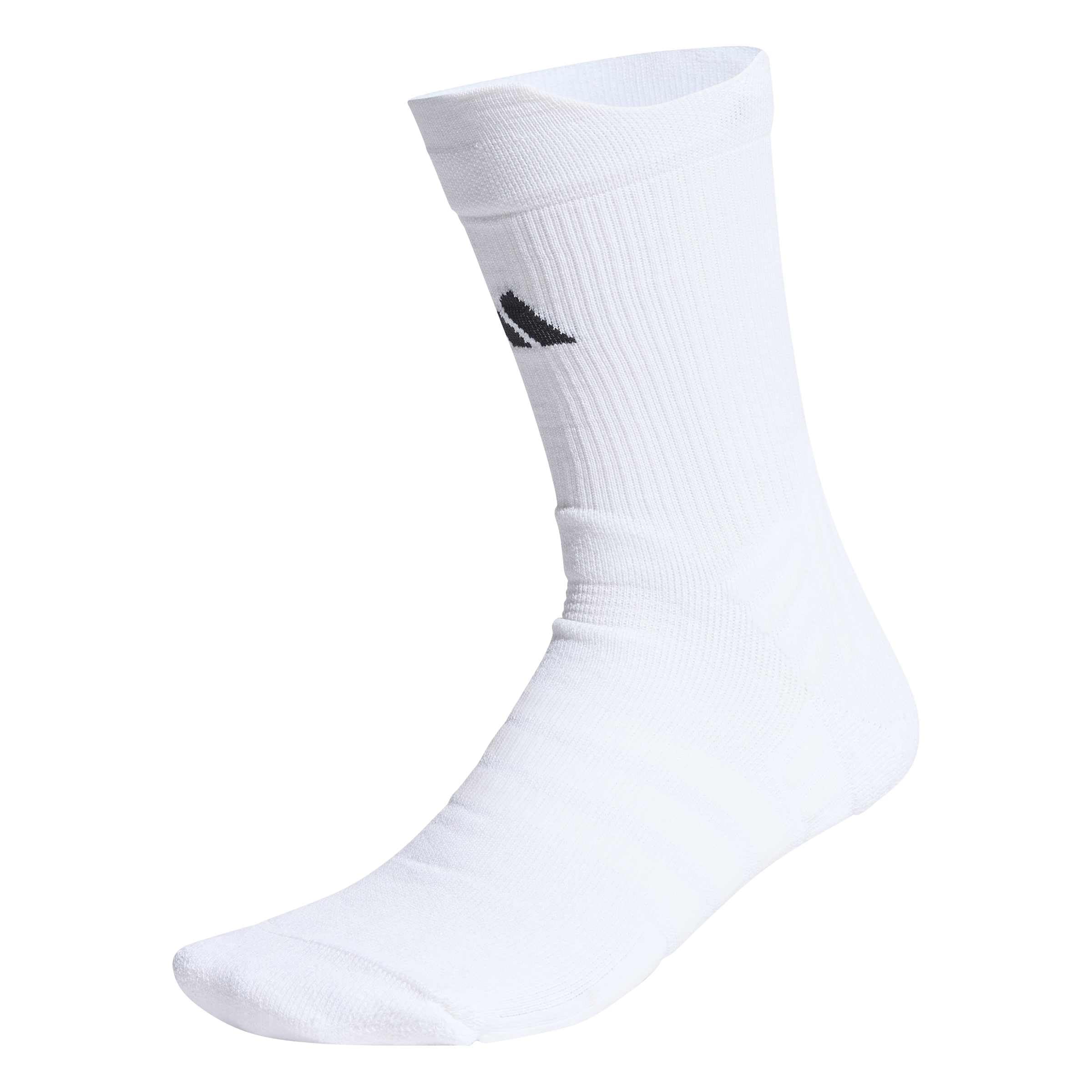 adidas Unisex Tennis Crew Socks Cushioned 1 Pair Pack, white/black, 4.5-6