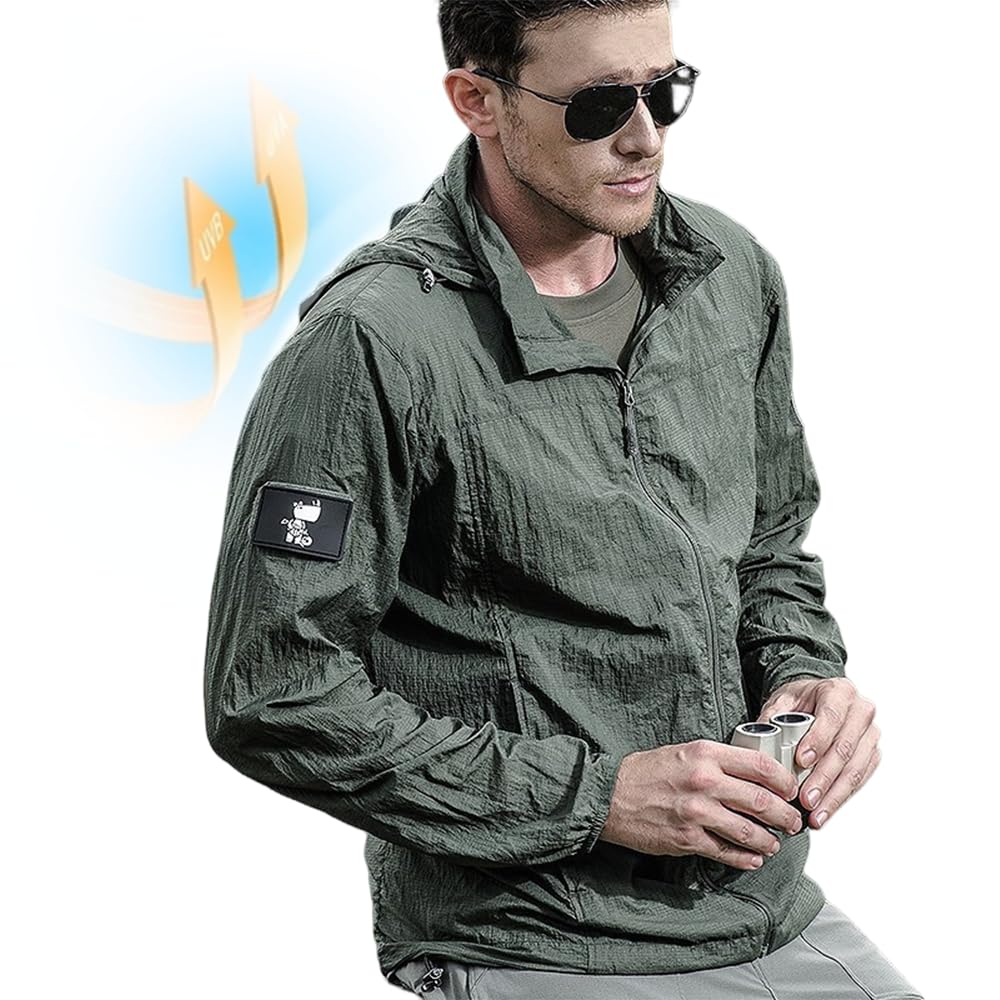 Ropa táctica de protección solar para hombre, impermeable, de secado rápido, protección solar UPF 50, ligera