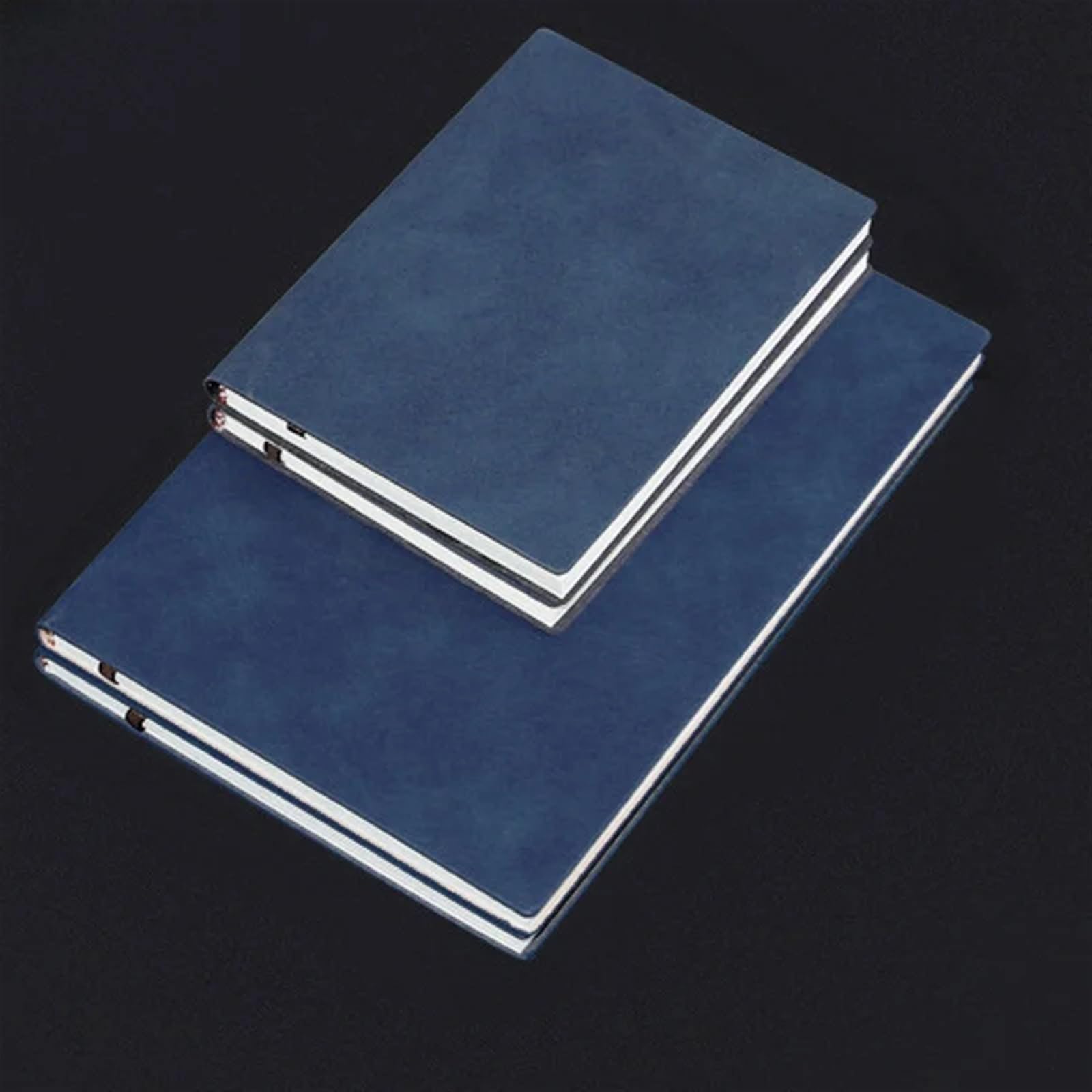 Notizbuch 2Set A5 A6 Notizbuch Leder Büro Tagebuch Notizblock Briefpapier Schülerklasse liniertes 160 Seiten/240 Seiten(Black,A5 240pages)