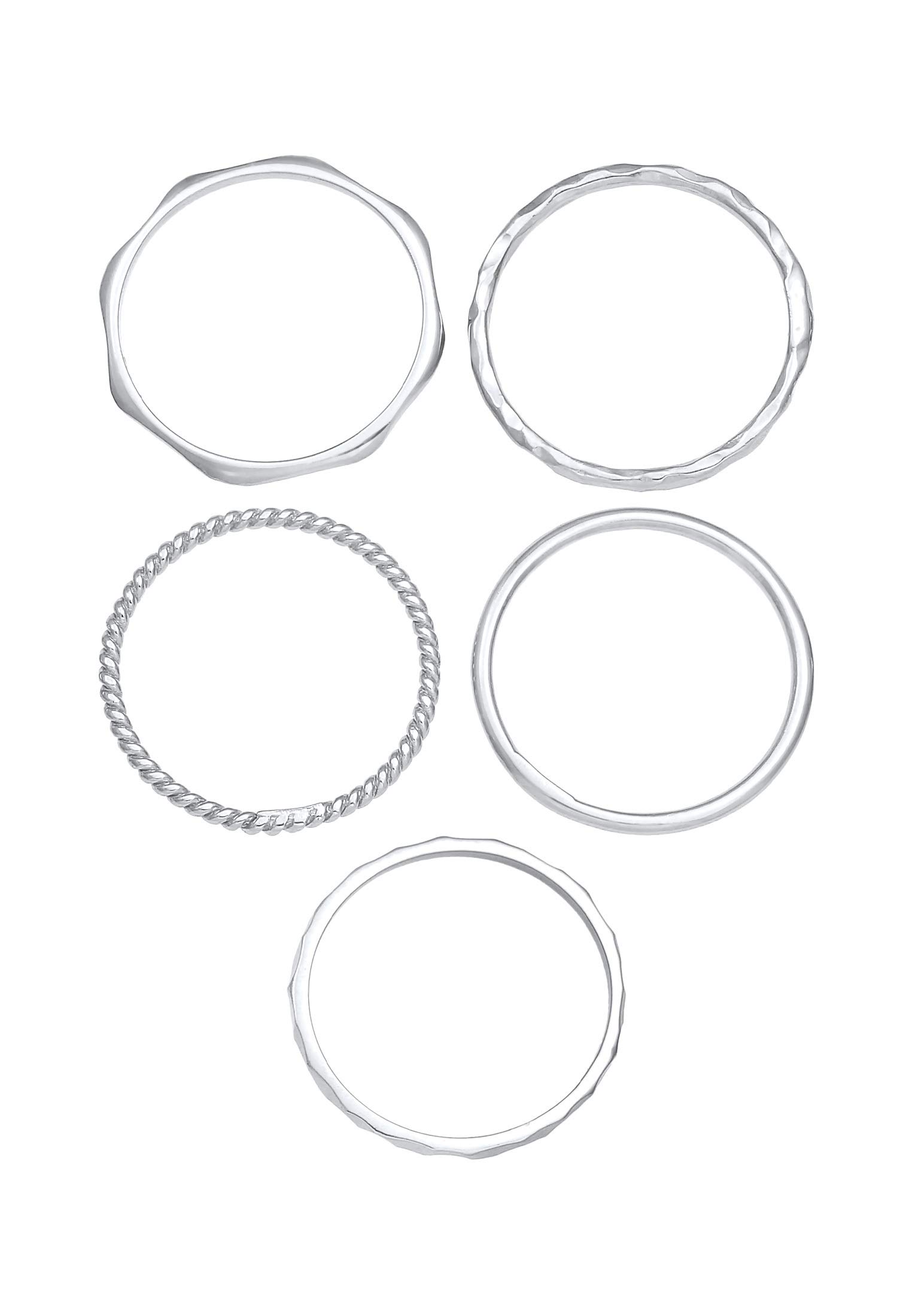 Elli Ring Damen Set Stacking Minimal Trend Blogger Basic 925 Silber