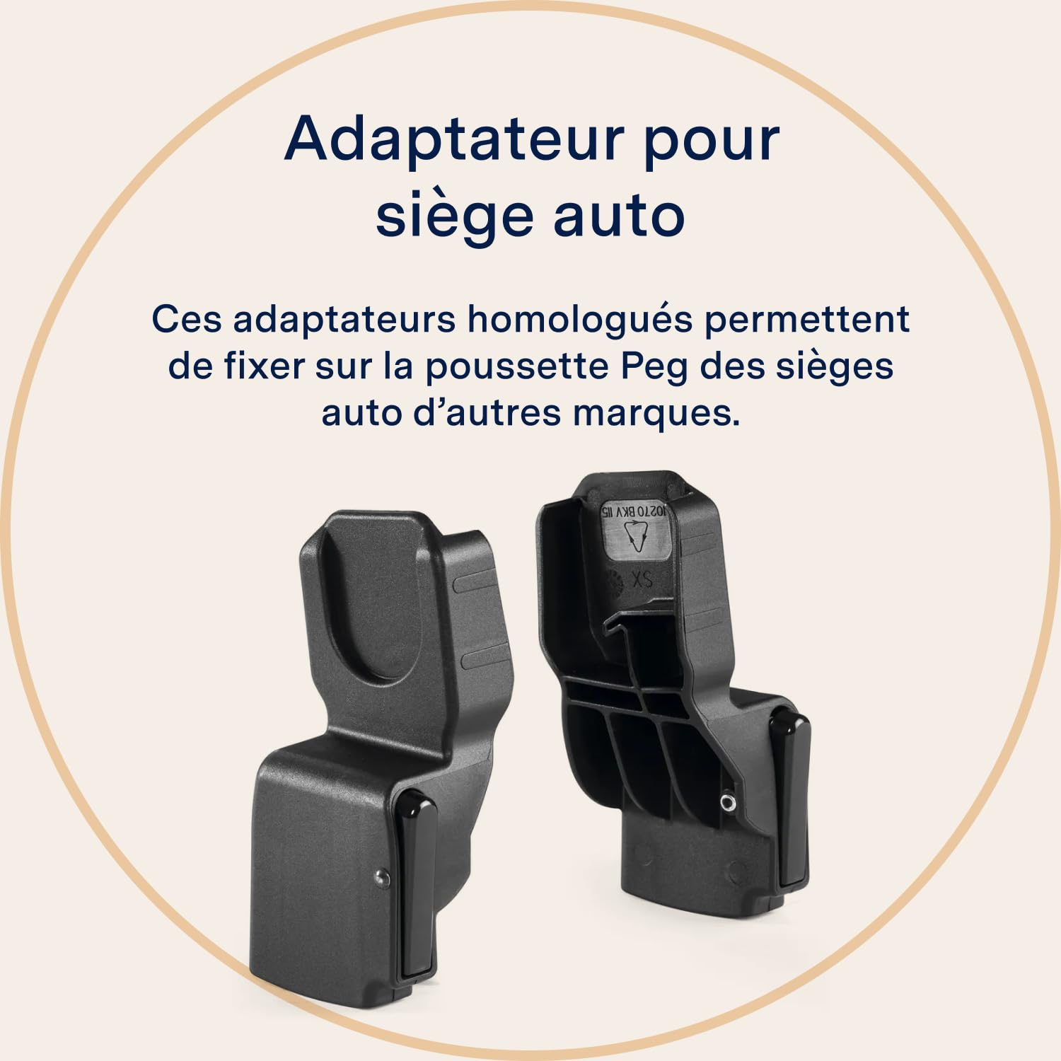PEG Adapters for Car Seat - Adaptateurs Universels pour Sièges-Auto d'Autres Marques - Compatible avec Châssis Peg Perego Veloce, Vivace et Ypsi