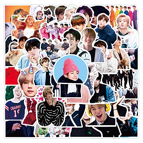 50 pegatinas Kpop BTS para tarjetas fotográficas, guitarra, equipaje, diario,...