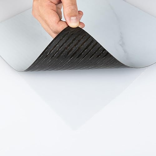 Miniatura 4 de Azulejos de vinilo de mármol para despegar y pegar, impermeables, de 12 x 12 pulgadas, autoadhesivos, para cocina, baño, dormitorio, 10 unidades