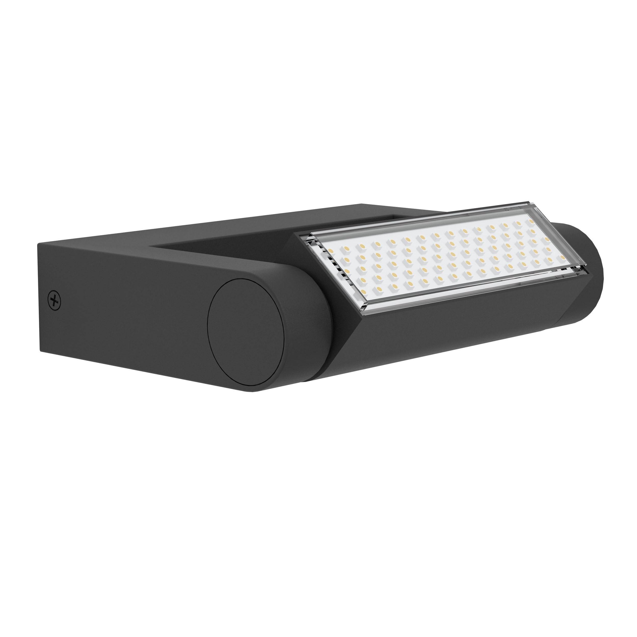 Eglo LED Lampada da Parete Esterna Brianza, 1 fiamma, lampada a parete in | alluminio pressofuso nero, LED esterno luce calda, orientabile, IP44
