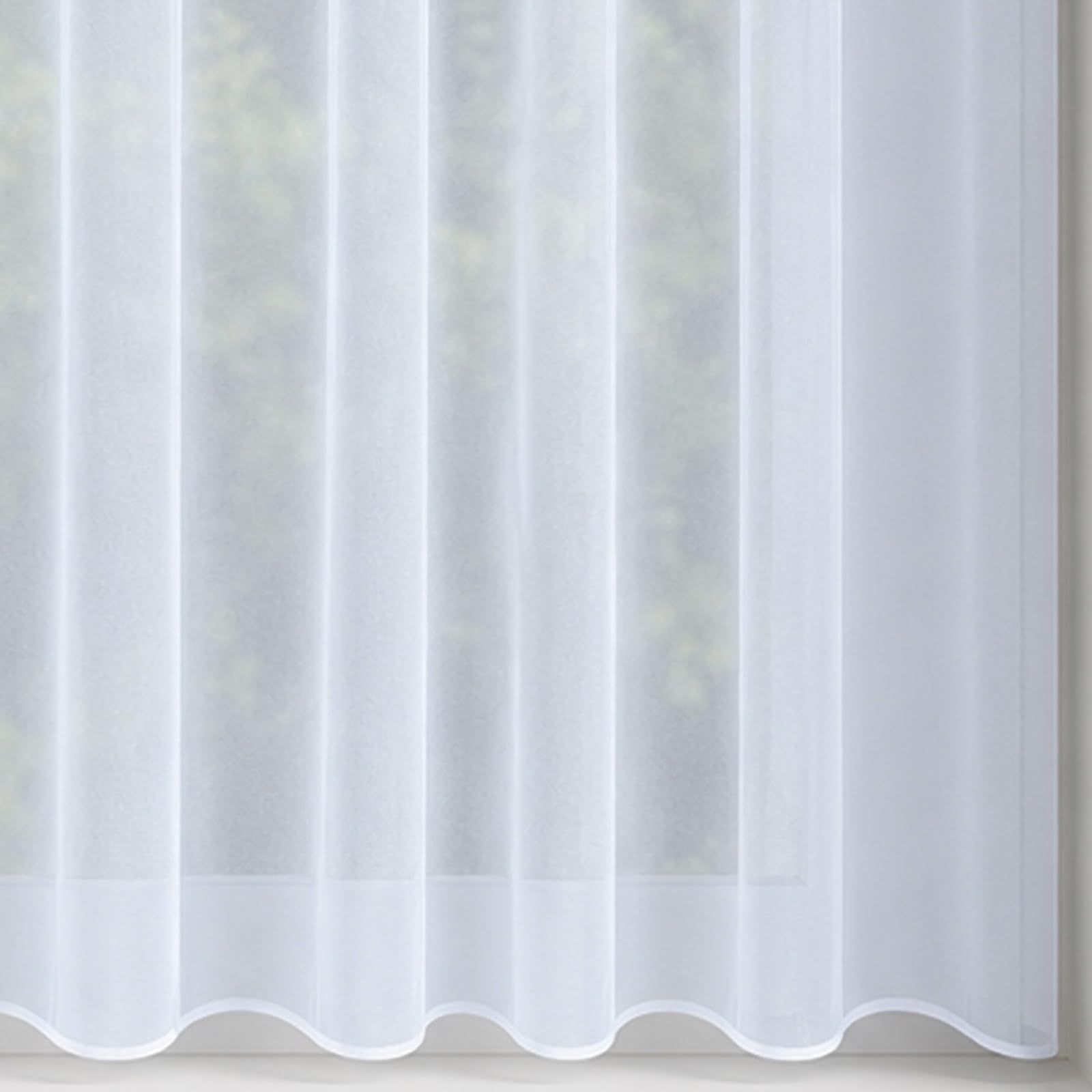 45" (115cm) Drop - Marina Optic White Modern Plain Net Curtain - Choose Your Design - Sold By The Metre - Supplied In One Continuous Piece - Slot Top