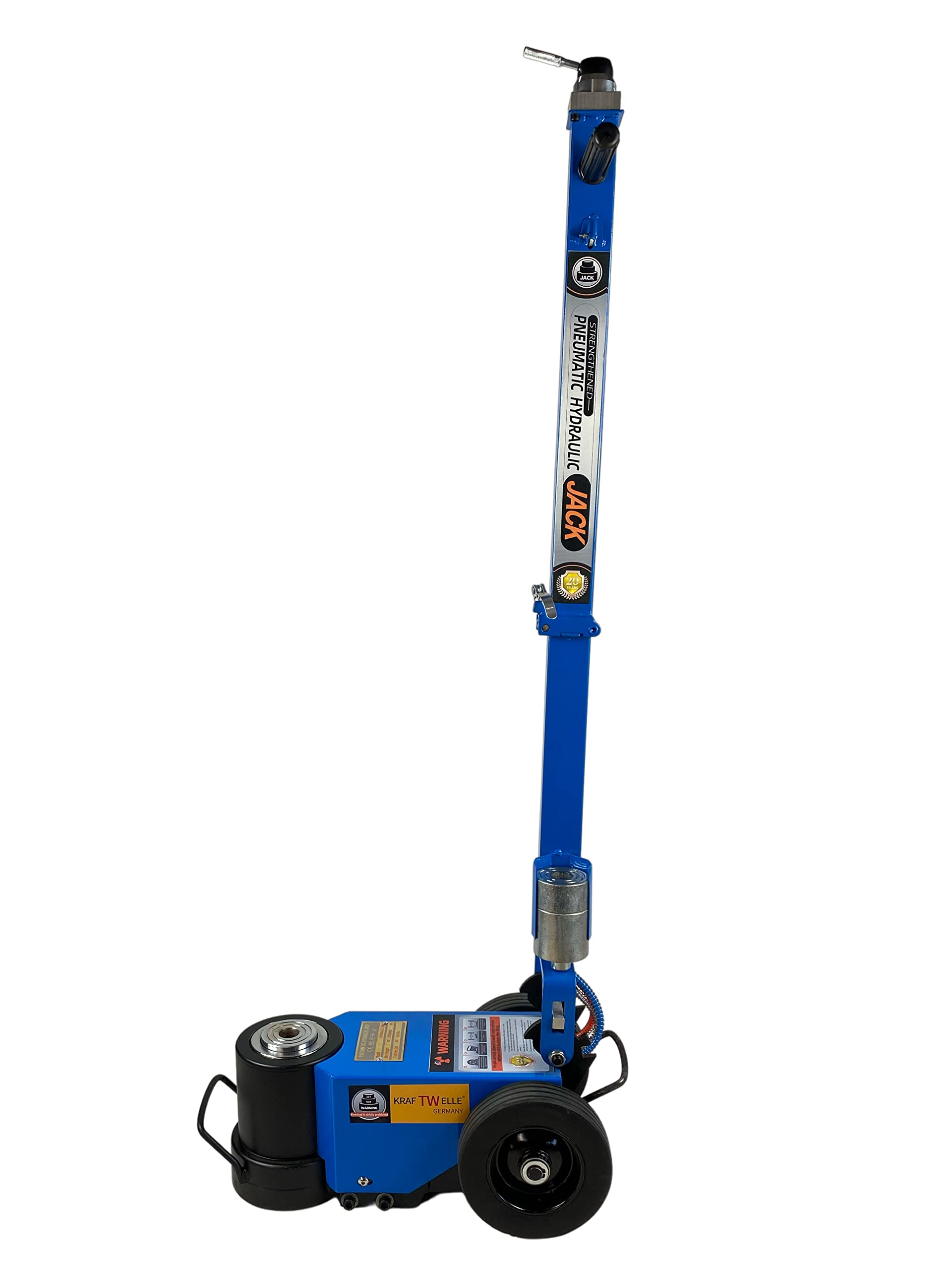 Cric idraulico a carrello Kraftwelle Power Wave 50 tonnellate ad aria compatto pieghevole per camion, agricoltura, veicoli commerciali, trattore
