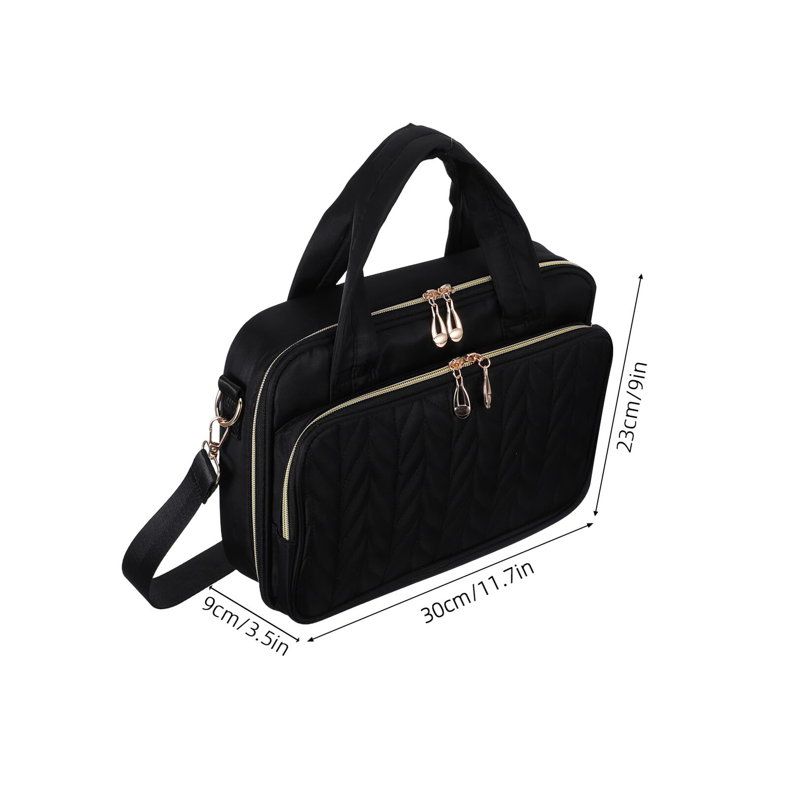 NUOBESTY Funda Protectora para Biblia Negra con Asa y Cierre de Cremallera, Organizador de Viaje para Libros y Papelería, Funda de Libro con Compartimentos, Bolsa de Estudio Bíblico