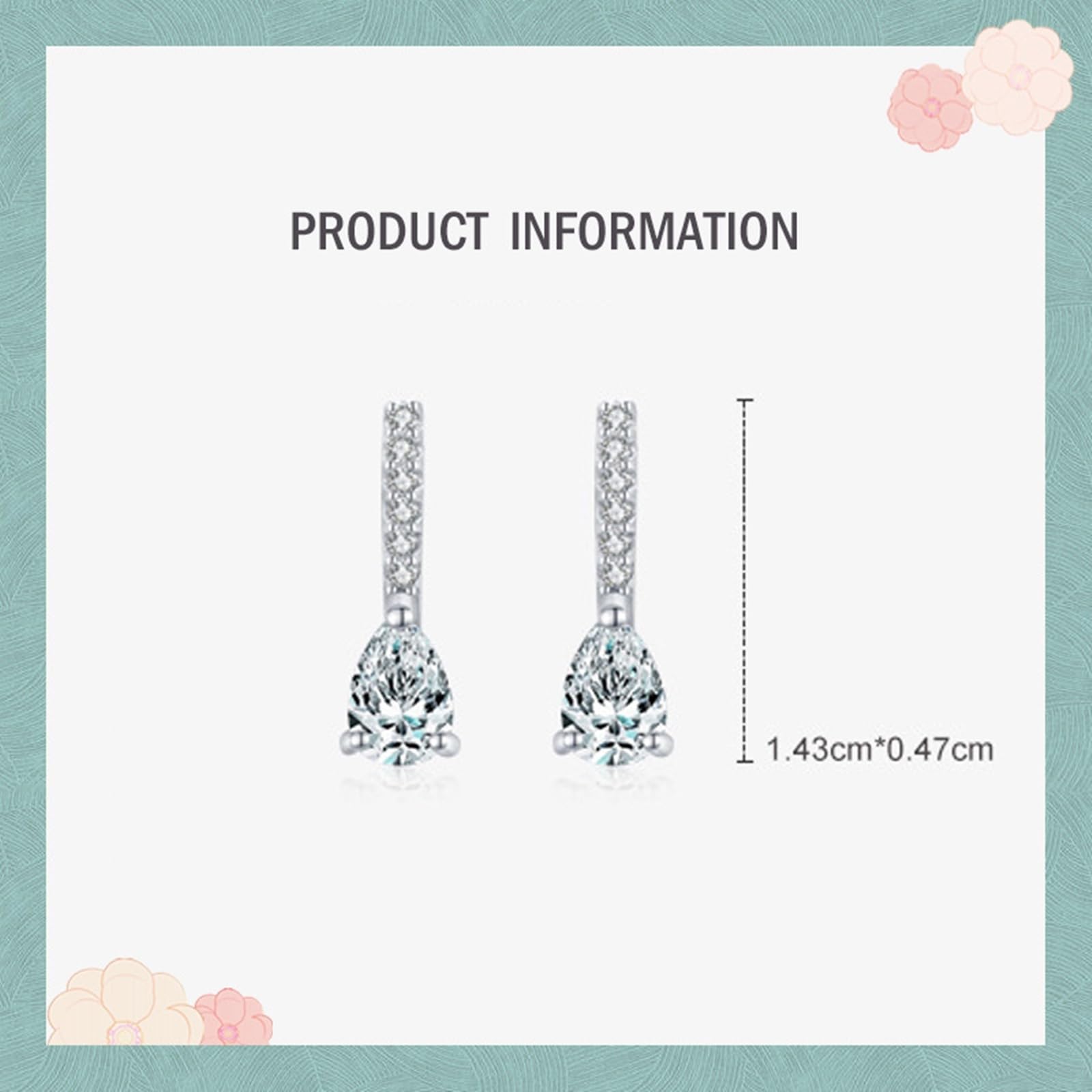 Pendientes de oro blanco para mujer, modernos, aretes de oro blanco colgantes para ella, lágrima
