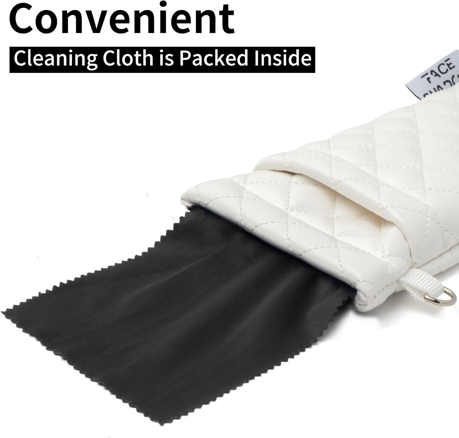 Face Shadow Double Glasses Case Soft Eyeglass Case For Women Men Squeeze Top Sunglasses Case With Cleaning Cloth - Image 4