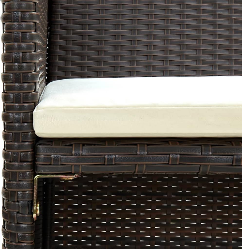vidaXL Patio Sofa, Two Seater Couch with Cushions, Patio Wicker Love Seat, Outdoor Furniture for Backyard Garden Poolside, Rustic, PE Rattan Brown