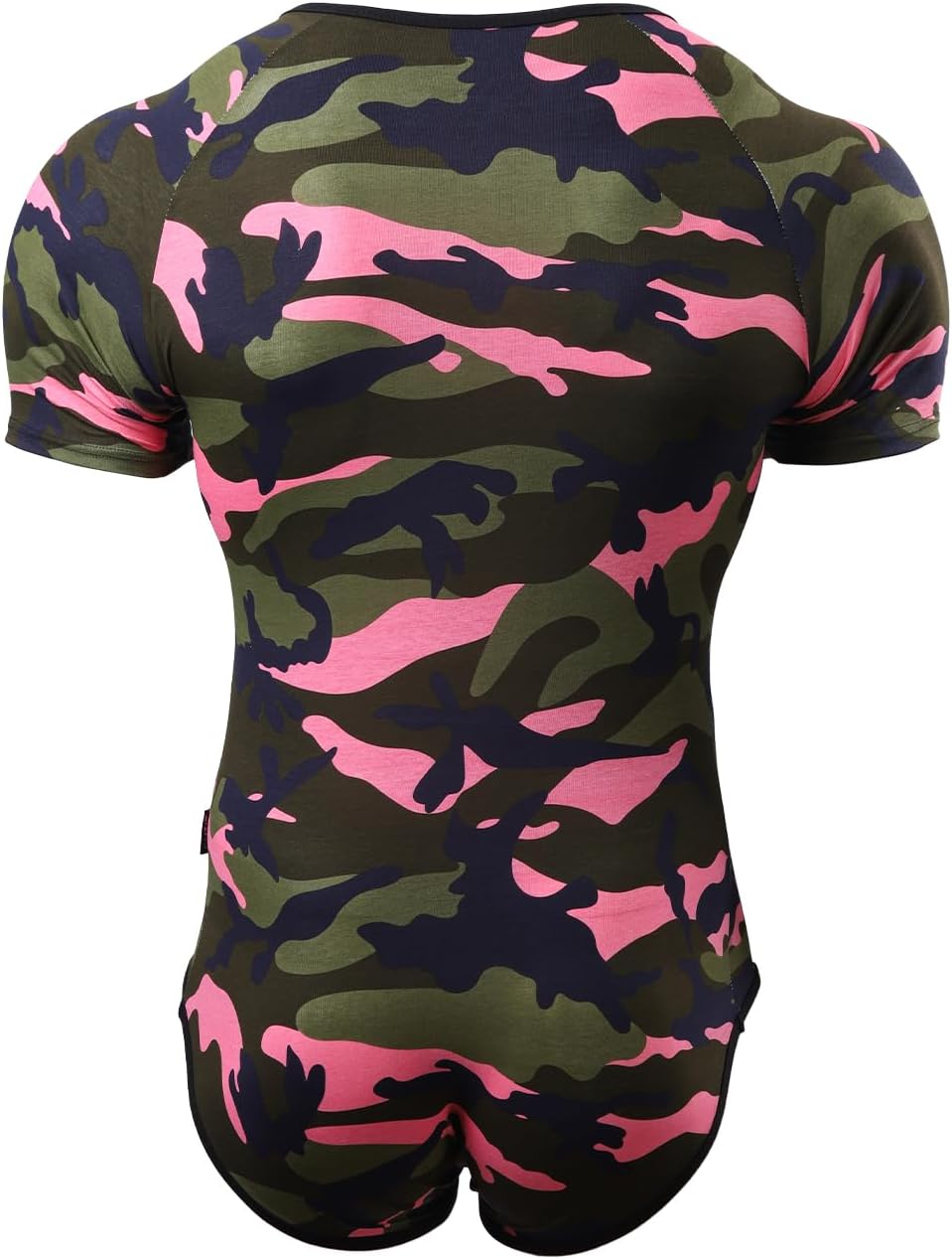 CutiePlusU Men's Short Sleeve Onesie Cotton Button Crotch Bodysuits Adult Snaps Crotch Onesies