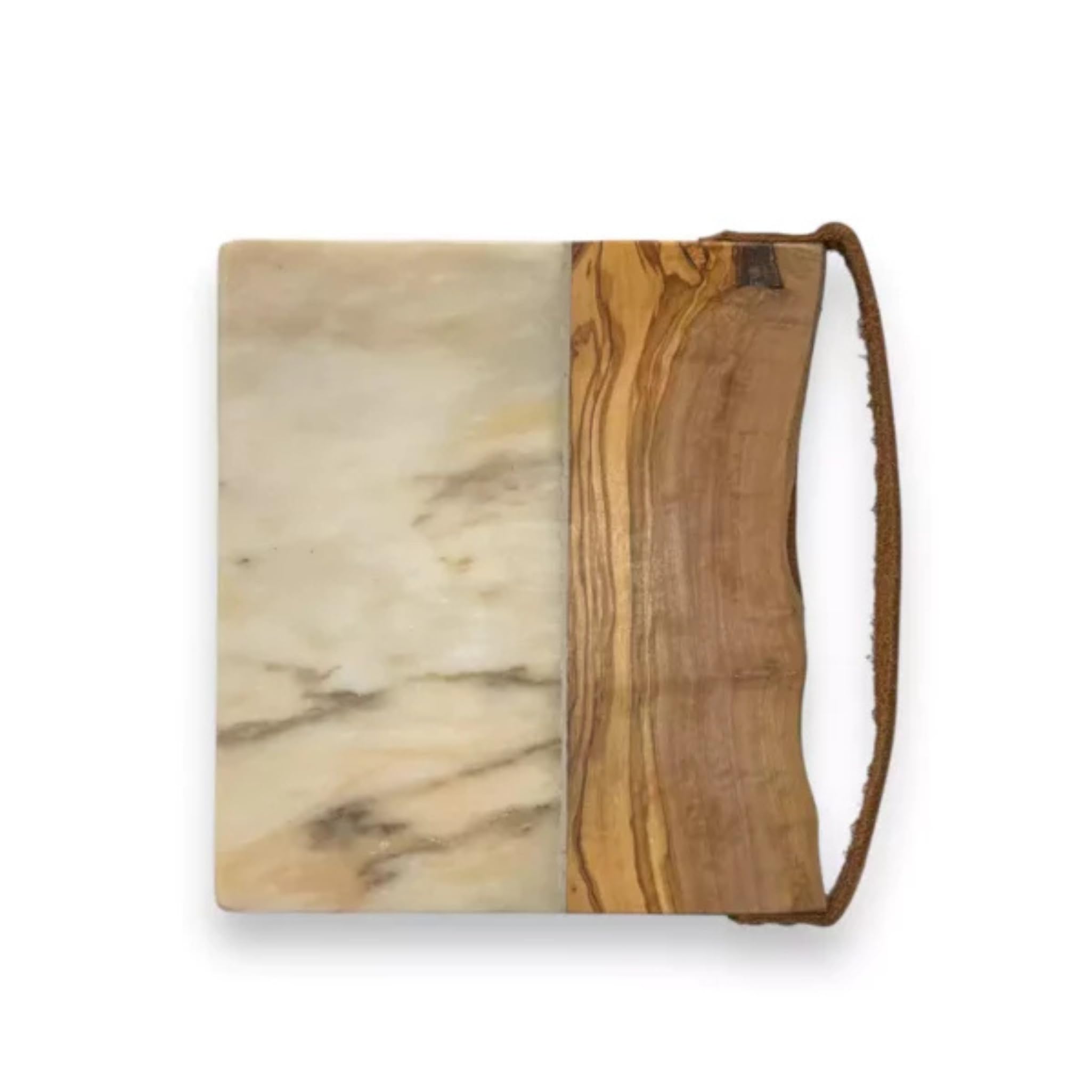 Planche en marbre Crema Luna GOLDENARTI plateau de service design en cuir