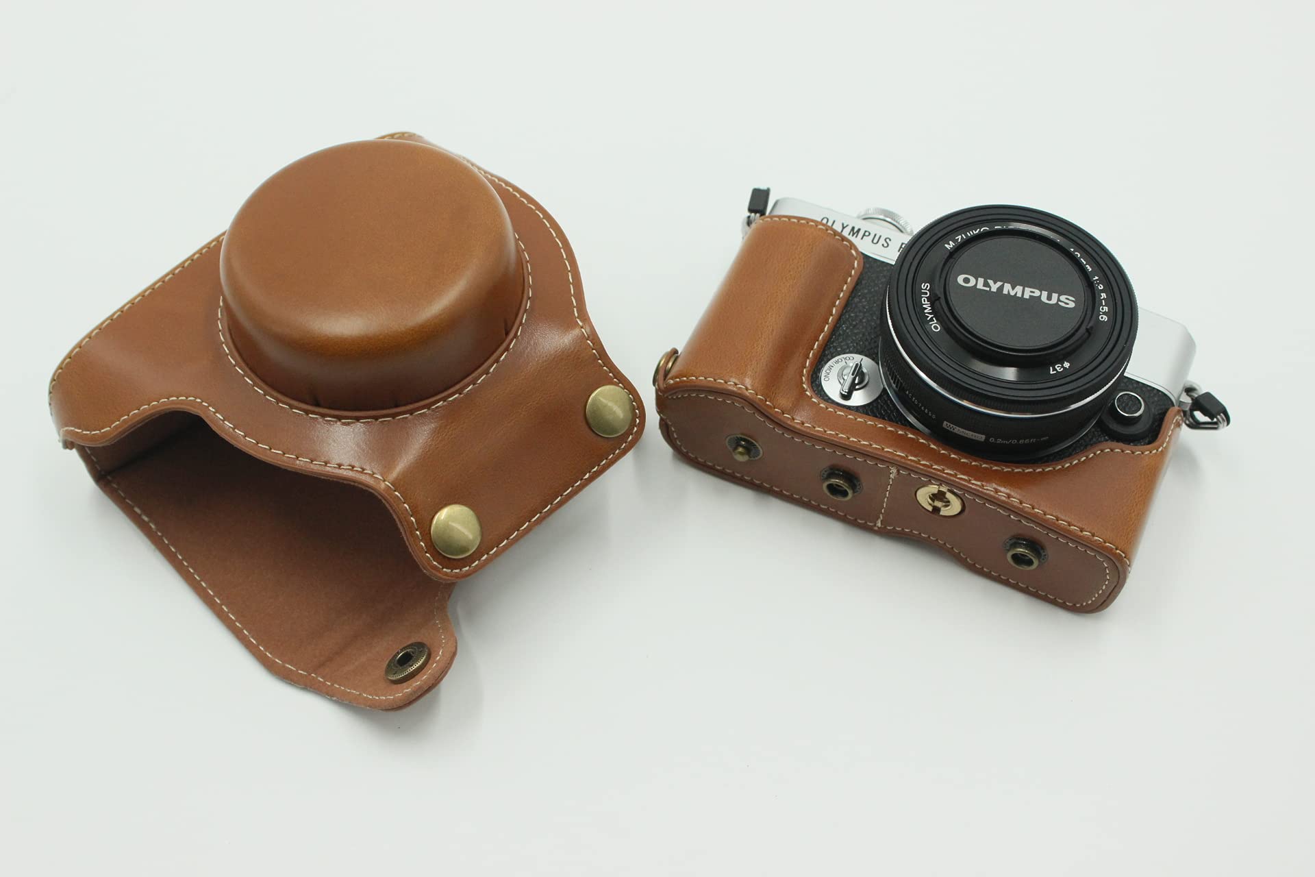Amazon.co.jp: 完全保護 底開き PUレザー カメラケース Olympus Pen E