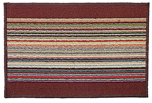 Image of Status Unique Design Floor Door Mats in Home Decor Soft Kitchen Living Area Bathroom Office Entrance Non-Slip Washable Dirt Trapper (38x 58 cm) (Purple) (Maroon)