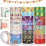  Buluri Washi Tape Set, 24 Rollos Washi Glitter Adhesivo de, Glitter Adhesivo De Cinta Decorativa Scrapbooking Diy Manualidades, Crafts,Paquete De Cintas Adhesivas Washi