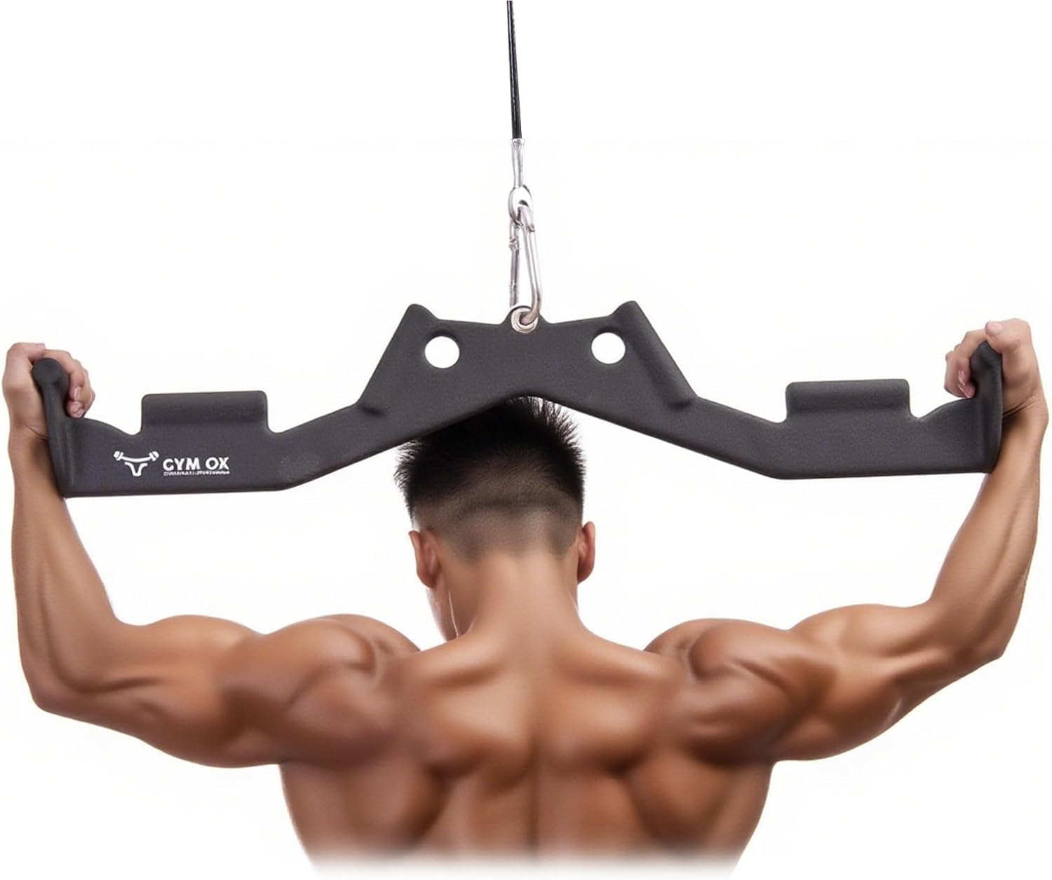 Lat Pulldown Attachments, Neutral Grip Lat Pull Down Bar with Ergonomic Handle,Cable Attachments for Gym, Back Tricep Bar Strength Training Handle Black