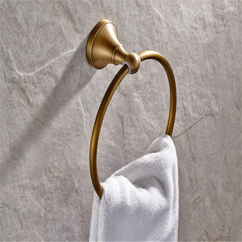 LSLYTQ Antique Bronze Towel Ring, Solid Brass Towel Racks, Towel Holder, Black Bronze Bathroom Accessories