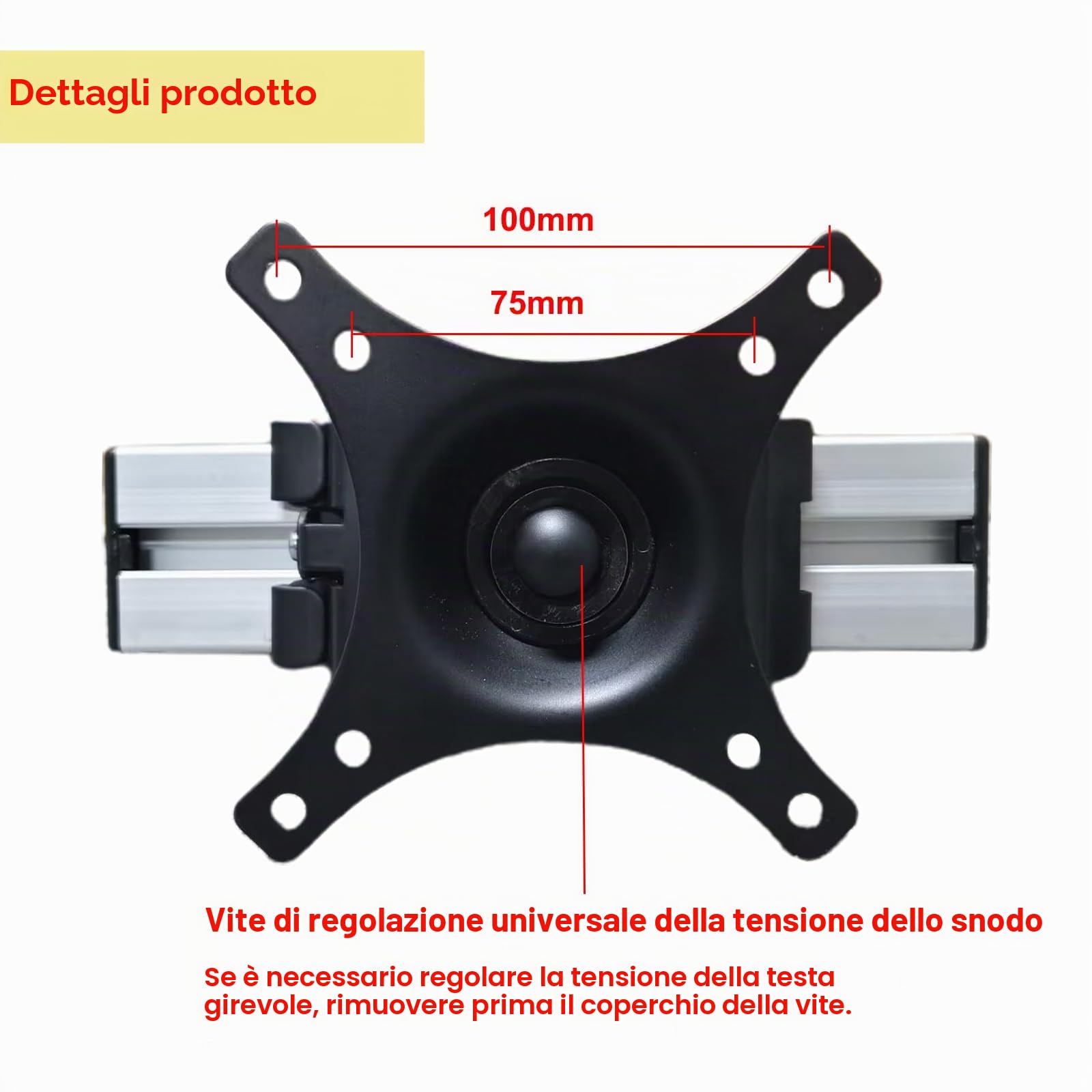 Campervan - Supporto per TV con poggiatesta VESA per TV da 12 a 24 pollici, fino a 13,6 kg, girevole, inclinabile, bloccabile per T4, T5, T6, camper e camper