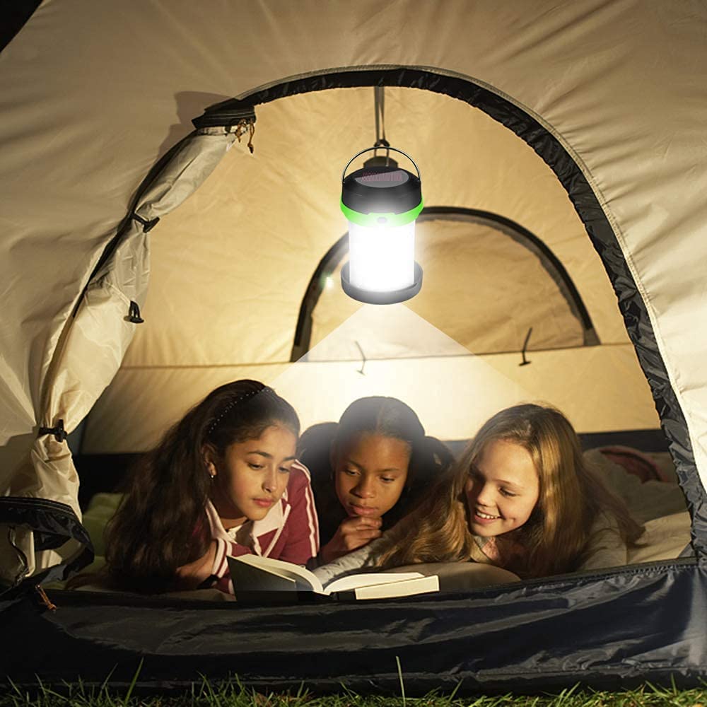 Lampe Solaire Camping Rechargeable, Lanterne Camping Réglable Luminosité Portable, Batterie Externe de Secours 4400mAh, Eclai[L168] - Sport