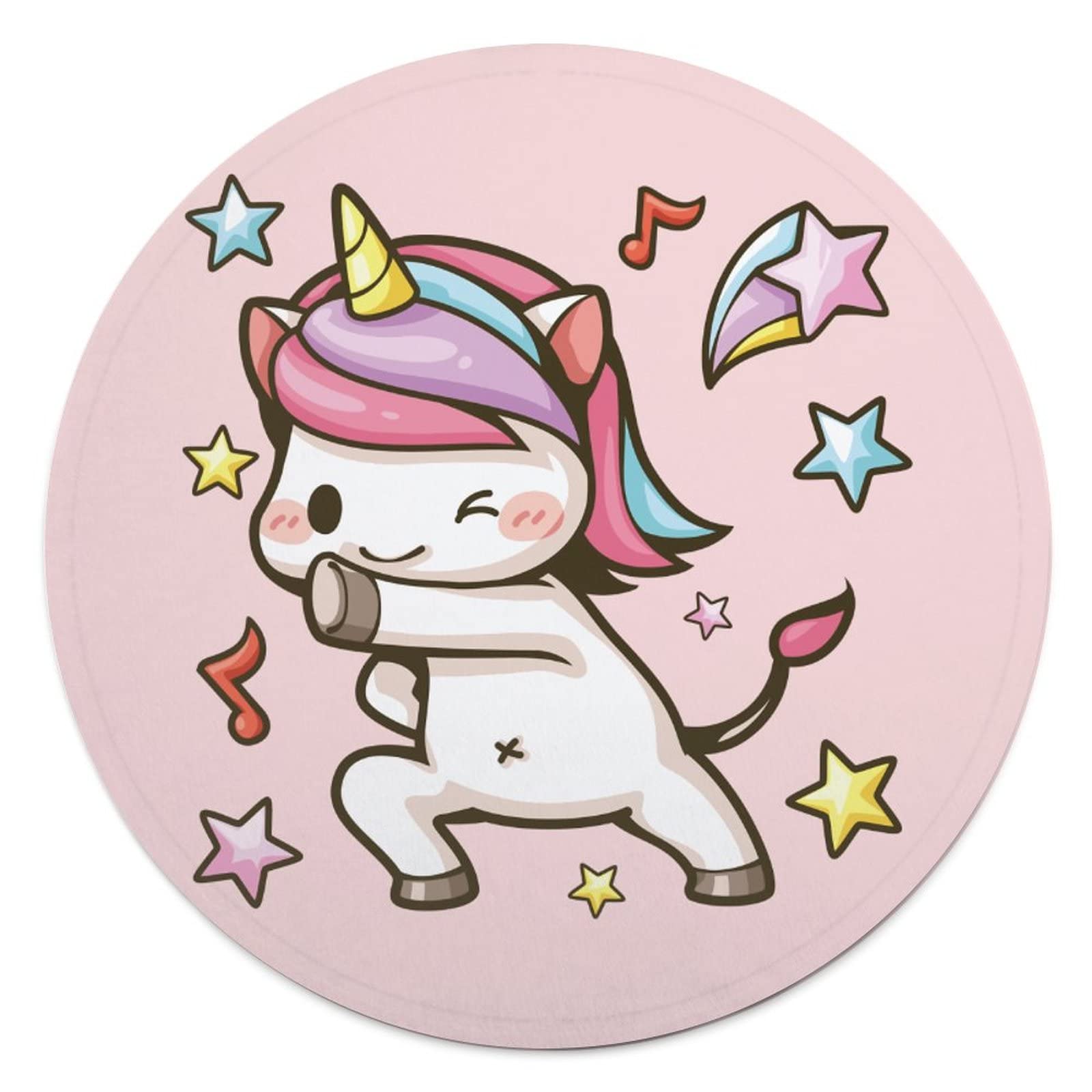 NIBABACute Unicorn Dancing StarPet Blanket, Anti Pilling Warm Soft Flannel Pet Blanket, Lightweight Cozy for Cat Dog Diameter 35'' -(90cm)