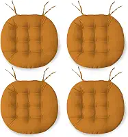 Kit 4 Almofadas Assento Cadeira Futton Futon 40x40cm Redondo Cores Diversas (Mostarda)