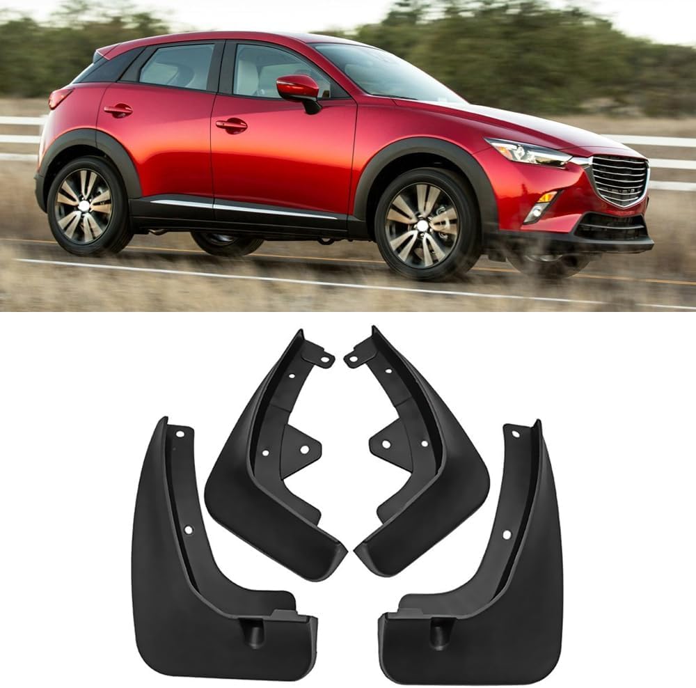 WeiYH No Drill Mud Flaps for Car Front Rear Wheel for Mazda CX-3 2015 2016 2017 2018 2019 2020 2021