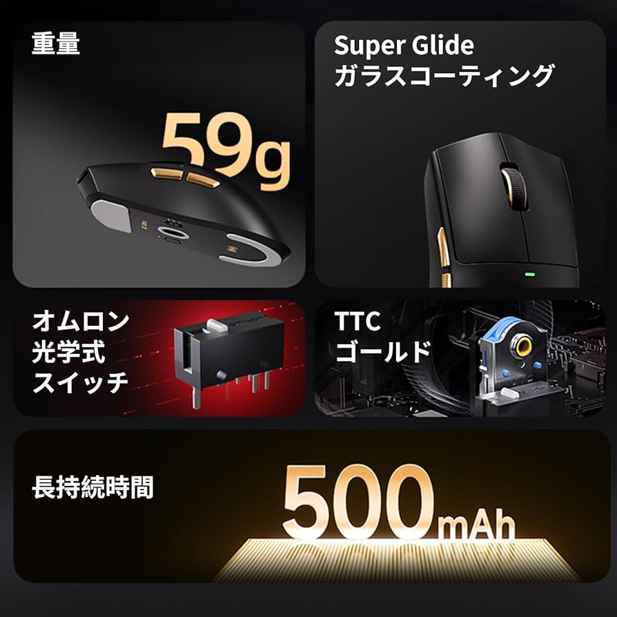 Amazon | MCHOSE K7 Ultra ゲーミングマウス ワイヤレス 8K
